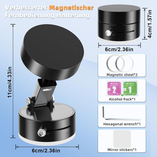 Fachooi Suction Cup Phone Mount Pro - Next-Gen Vacuum Magnetic Phone Holder for Car, 210Â° Adjustable Angle, Non-Slip Dashboard/Windshield Car