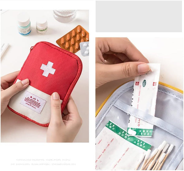 Jjlfresheners 4Pcs Empty Travel Mini First Aid Pouch, Portable Outdoor First Aid Medical Rescue Bag Multi-Function Emergency Medicine Storage