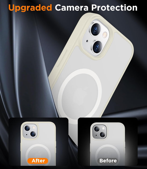 SPIDERCASE Designed for Iphone 13/14 Case, Magnetic Translucent with 2PCS Tempered Glass Screen Protector Anti-Fingerprint Anti-Scratch Phone