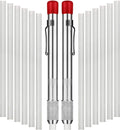 Mudder 2 Pieces Soapstone Pencil Holders round Soapstone Marker Chalk Pencil with 12 Pieces Refills for Welding Tools and Markers Removable