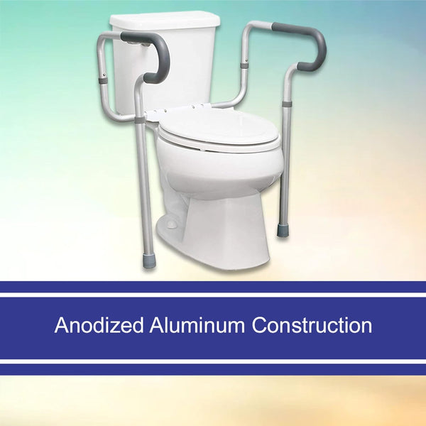 Mckesson Toilet Safety Frame and Rail, Aluminum, Adjustable, 300 Lbs Weight Capacity, 1 Count