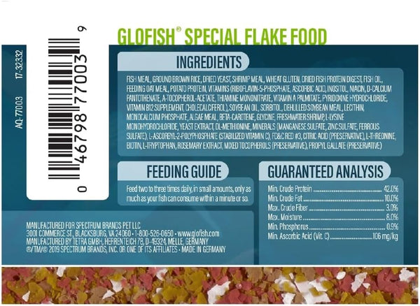 Glofish Special Flake Dry Fish Food for Brightness, 1.59 Oz
