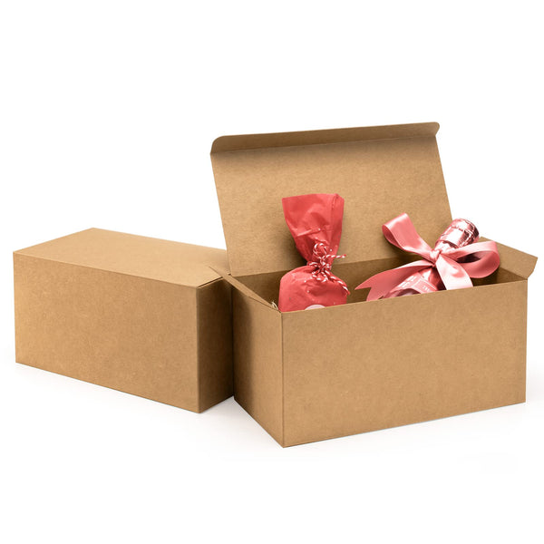 Valbox 4X4X4 Brown Gift Boxes 25PCS Kraft Paper Boxes with Lids for Gifts, Crafting, Cube, Cupcake Boxes, Easy Assemble Boxes for Party Favor