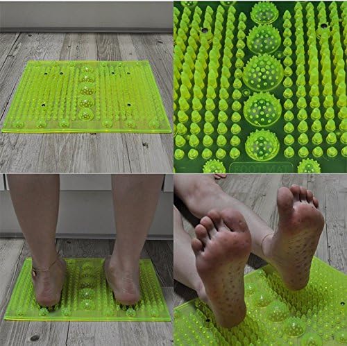 Reflexology Foot Massage Mat Stimulates Blood Circulation Acupressure Feet Massager Plate Board with Magnet (1. Rectangle Mat)