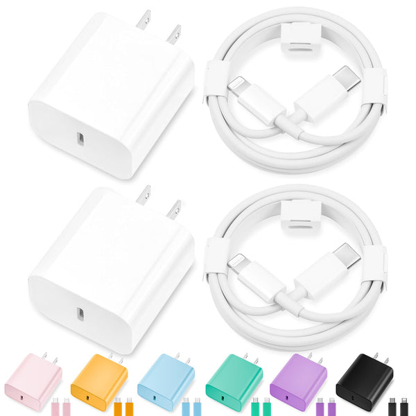 Iphone Charger Fast Charging,[Apple Mfi Certified] 2Pack 20W Type C Fast Charger Block with 6FT USB C to Lightning Cable Compatible for Iphone