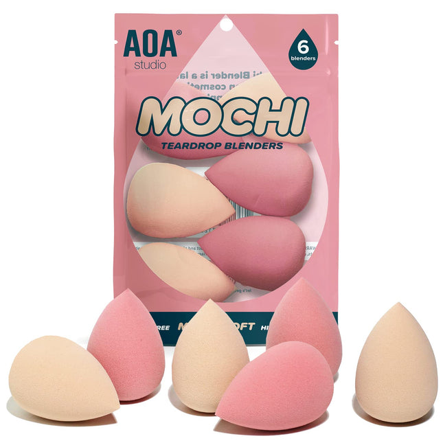 AOA Studio Collection Makeup Mochi Sponge Set Makeup Blender Latex Free and High-Definition Set of 6 Makeup Blender for 