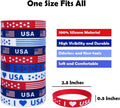 American Flag Silicone Bracelet 40Pcs, Patriotic Party Fourth 4Th of July Party Favors, Memorial Day Veterans Day Wristband, USA Red White and