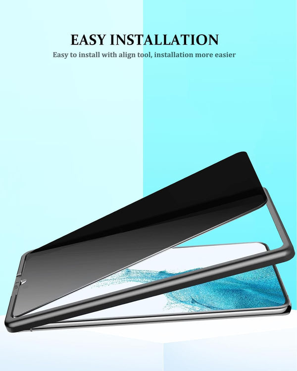 Compatible for Samsung Galaxy S24 Ultra Privacy Screen Protector Tempered Glass with Camera Lens Protector, Support Fingerprint ID Anti-Spy