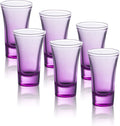 M&N HOME Purple Ombre Shot Glasses, 6-Pack Colored Whiskey & Tequila Glasses, 2 Oz round Gradient Purple