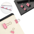 Pink Binder Clips Paper Clips,380 PCS Assorted Sizes Paperclips Paper Clamps Rubber Bands for Files, Papers, Home Supplies (Pink)