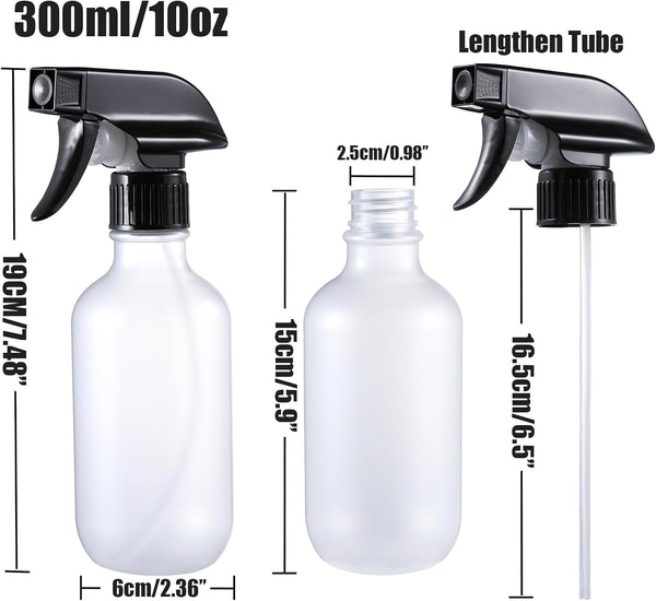 Small Water Spray Bottle for Hair, Frosted Clear Plastic Small Squirt Bottle with Adjustable Mist/Stream, Refillable Empty Mister Spray Bottles