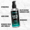 Viking Revolution Hydrating Hair Oil for Men - Mens Hair Oil Men with Vitamin E Dry Hair Oils with Argan Oil - Sunflower Seed Oil Hair Serum