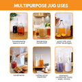 FastRack Glass Water Bottle Includes 38 mm Metal Screw Cap, 1 gallon Capacity, Clear (MN-TF9E-S1RA) 1pack 1 Gallon Growler