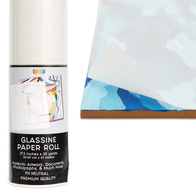 Bright Creations Glassine Paper Roll for Artwork, Transparent Paper Protection for Drawings, Crafts, Documents, Photos, 