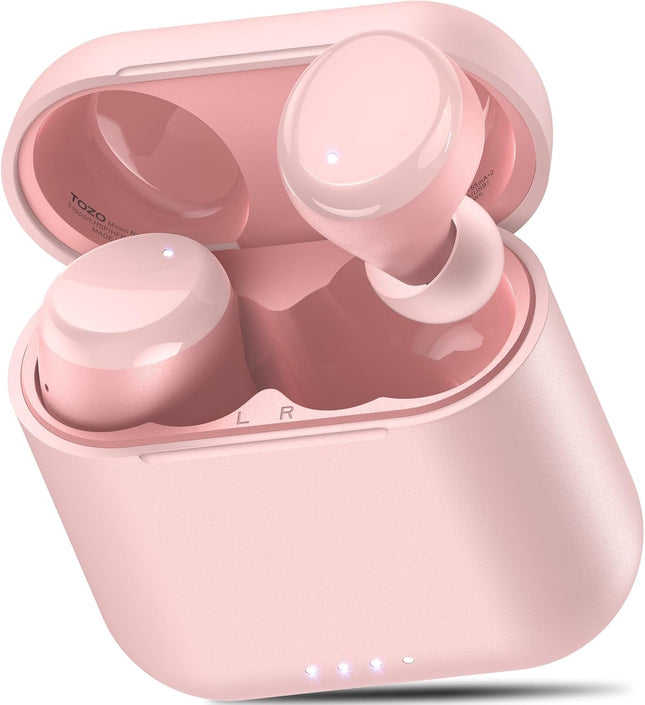 TOZO T6 Wireless Earbuds Bluetooth 5.3 Headphones, Ergonomic Design in Ear Headset, 50Hrs Playtime with Wireless Chargin