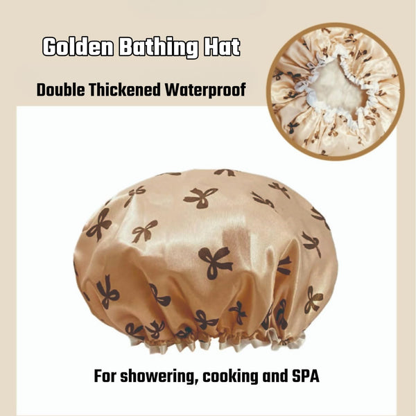 Linen Back Scrubbers+Double Thickened Waterproof Layers Bathing Hat+Linen Exfoliating Shower Bath Gloves,Bath Accessories Setï¼Reusable,For Body,