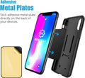 Mount Metal Plate with Adhesive for Magnetic Cradle-Less Mount by Wixgear - X4 Pack 2 Rectangle and 2 round (Compatible with Magnetic Mounts) (Black)