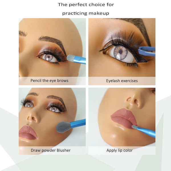 5D Makeup Practice Face Board, Silicone Makeup Mannequin Face, Reusable Beginner Practice Eye Makeup Face, Eye Fake Silicone, Makeup Artist Full
