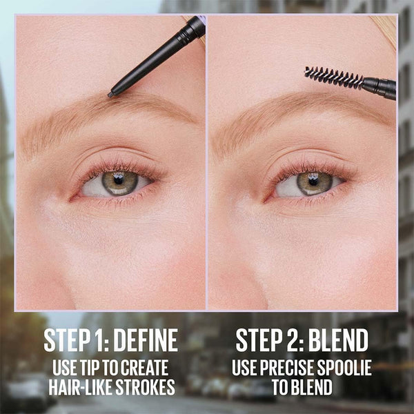 Maybelline Express Brow Ultra Slim Eyebrow Makeup, Brow Pencil with Precision Tip and Spoolie for Defined Eyebrows, Deep Brown, 1 Count