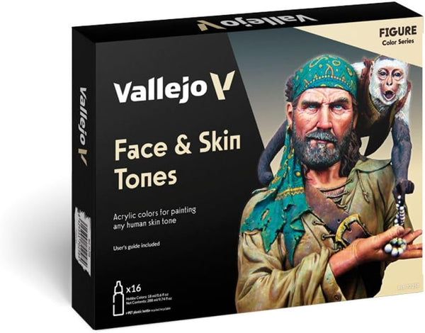 Vallejo - Model Color Face & Skin Tones Set | 16 Bottles X 17 Ml (0.57 Fl.Oz.)