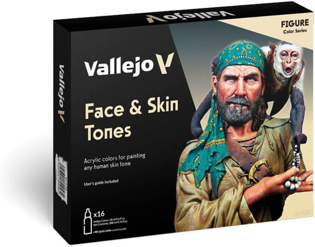 Vallejo - Model Color Face & Skin Tones Set | 16 Bottles X 17 Ml (0.57 Fl.Oz.)