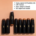 Black Radiance Color Perfect Foundation Stick with Soft Brush Applicator Duo â Buildable, Blendable Versatile Pigment-Rich Formula - Bronze Glow