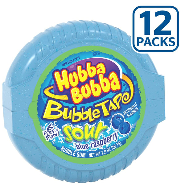 HUBBA BUBBA Gum Tape - Original Blue Raspberry Bulk Pack, Pack of 6 (2 Count), Candy Bulk