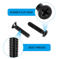 M4 Flat Head Machine Screws and Nuts Kit, 275 Pcs Black Countersunk Head Phillips Screws Bolts Hex Nuts Assortment Kit - M4 X 6Mm/ 10Mm/ 12Mm/