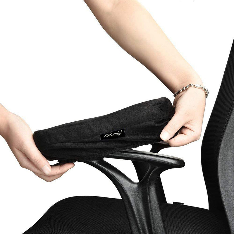 Aloudy Ergonomic Memory Foam Office Chair Armrest Pads, Comfy Gaming Chair Arm Rest Covers for Elbows and Forearms Pressure Relief(Set of 2),
