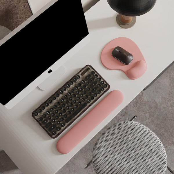 Office Mousepad with Gel Wrist Support - Ergonomic Gaming Desktop Mouse Pad Wrist Rest - Design Gamepad Mat Rubber Base for Laptop Computer