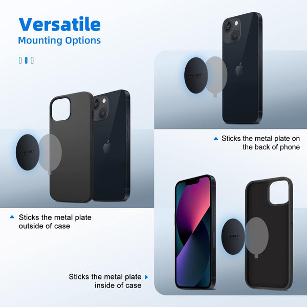 Volport Metal Plate for Phone Magnet, 10 Pack Magicplate with 3M Adhesive Replacement for Magnetic Phone Car Mount Holder & Cradle & Stand
