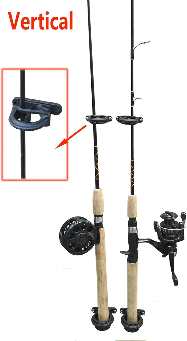 Brocraft (Set of 2) Fishing Wall Rod Holders/Fishing Rod Storage -Black