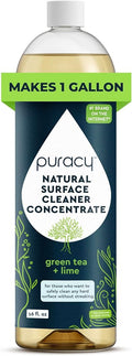 Puracy 99.9% Natural All Purpose Cleaner Concentrate - Makes 128Oz Multi Purpose Cleaner - Green Tea & Lime - Surface Cleaner, Floor Cleaner,