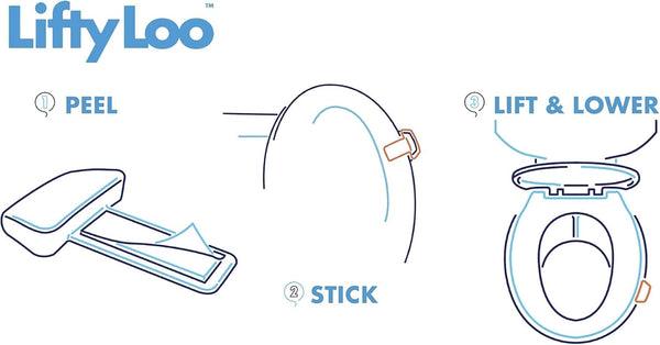 Toilet Seat Handle & Lid Lifter - 2 Pack. Lift More. Less Mess. (GLOW in the DARK)