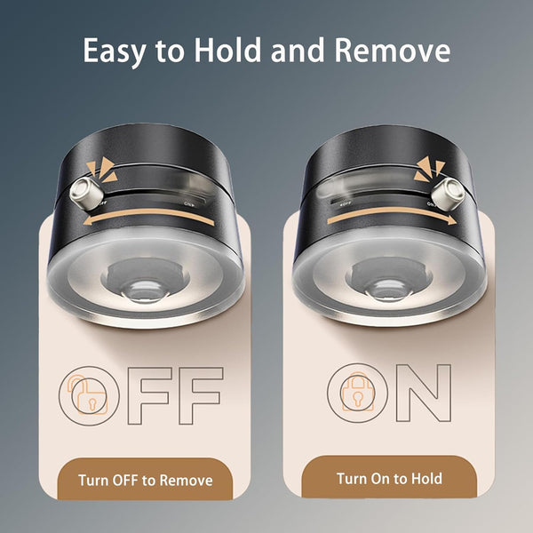 Vacuum Suction Magnetic Car Phone Holder Mount Fit All Phones,Adjustable Phone Holders for Your Car,Mechanical Lock No Need Charging,Metal Ring