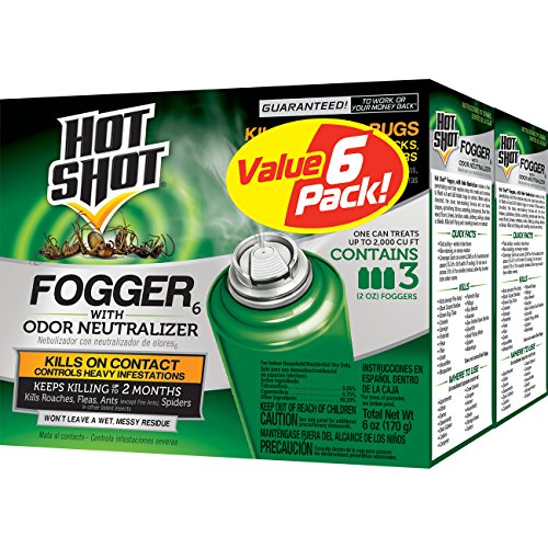 Hot Shot Fogger with Odor Neutralizer, Kills Roaches, Ants, Spiders & Fleas, 3 Count, 2 Ounce Pack of 2
