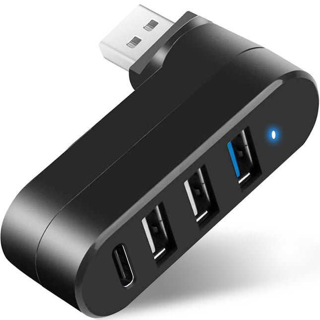 VIENON 4-Port USB 3.0 Hub [90Â°/180Â° Degree Rotatable], USB Splitter with 3 USB-A Ports & 1 USB C Power/Data Port, USB 