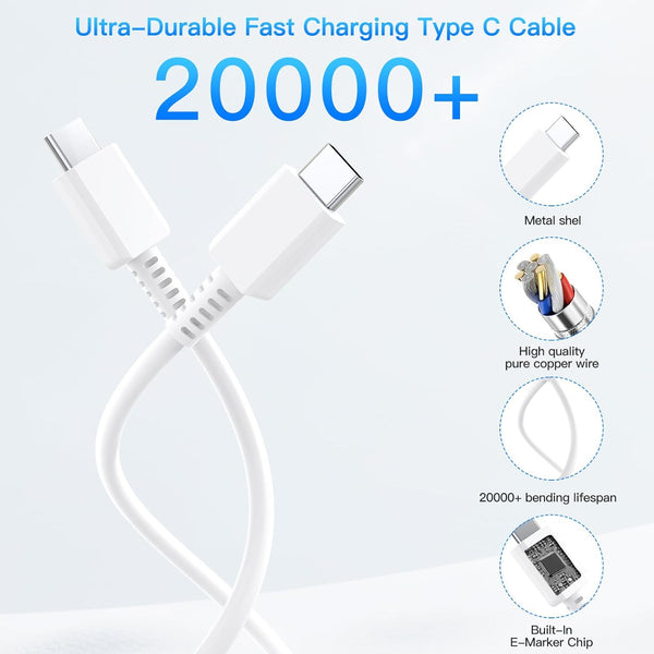 20W USB C Fast Charger 10 FT Compatible with Iphone 14 13 12 11 XS XR X 8 Ipad, 2 Pack PD Wall Charger Block with 10FT Long Type C Lightning Cable