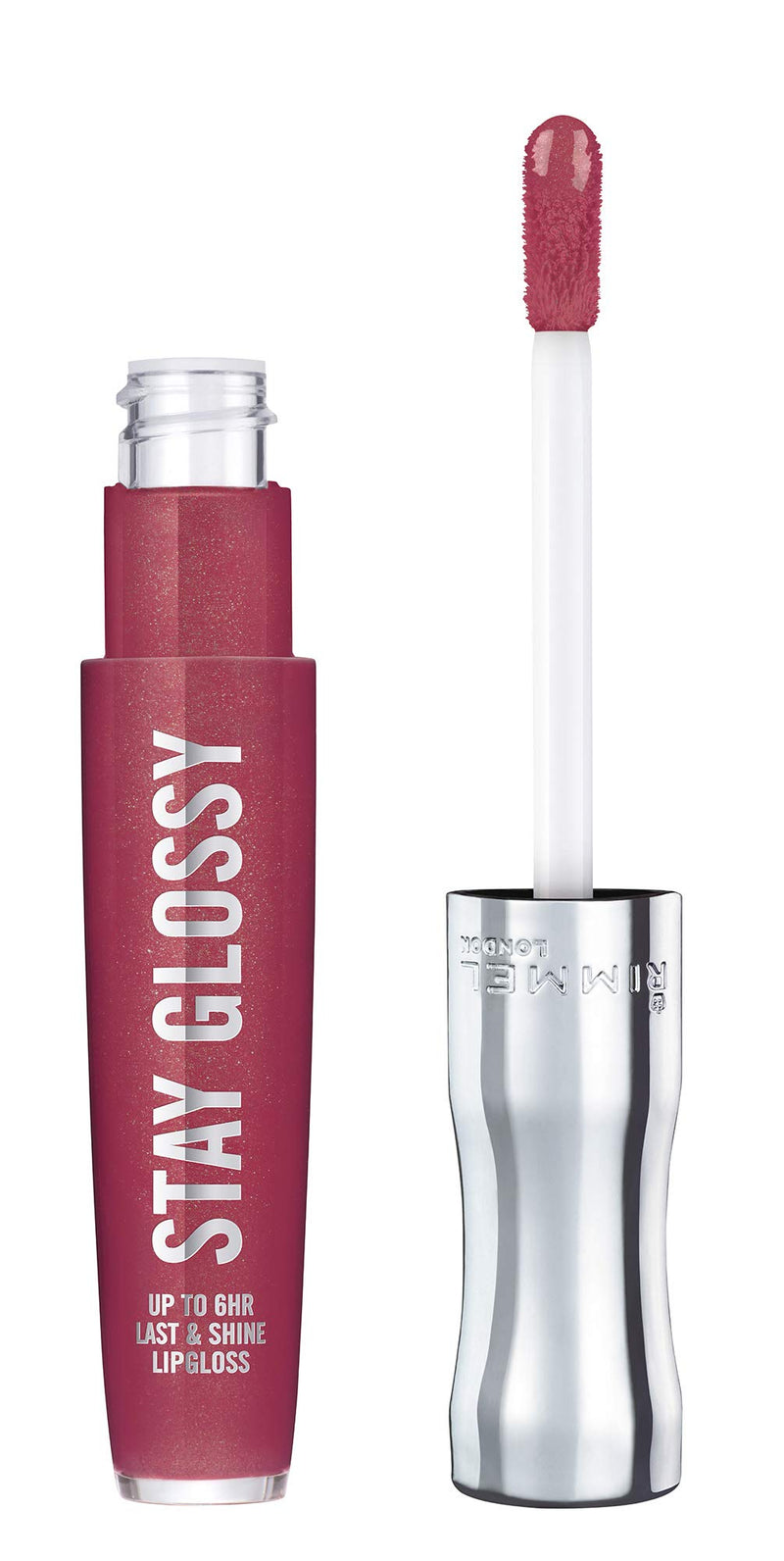 Rimmel Stay Glossy Lip Gloss - Non-Sticky and Lightweight Formula for Lip Color and Shine - 340 Captivate Me!, .18Oz