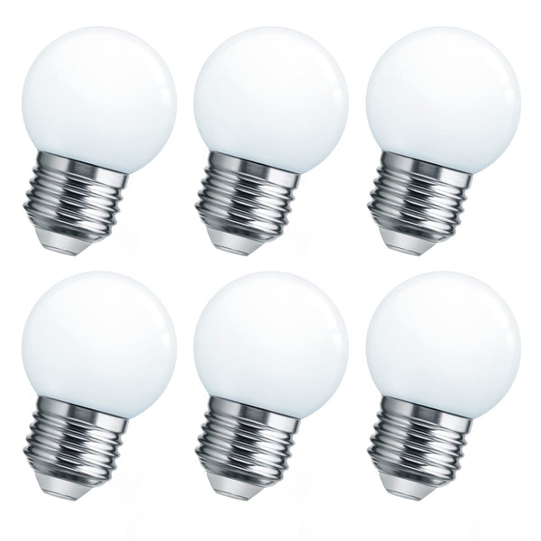 Flaspar LED Night Light Bulb, Globe Small LED Light Bulbs 15W Equivalent, E26 Medium Screw Base Bathroom Vanity Porch Outdoor String Light Bulbs 6