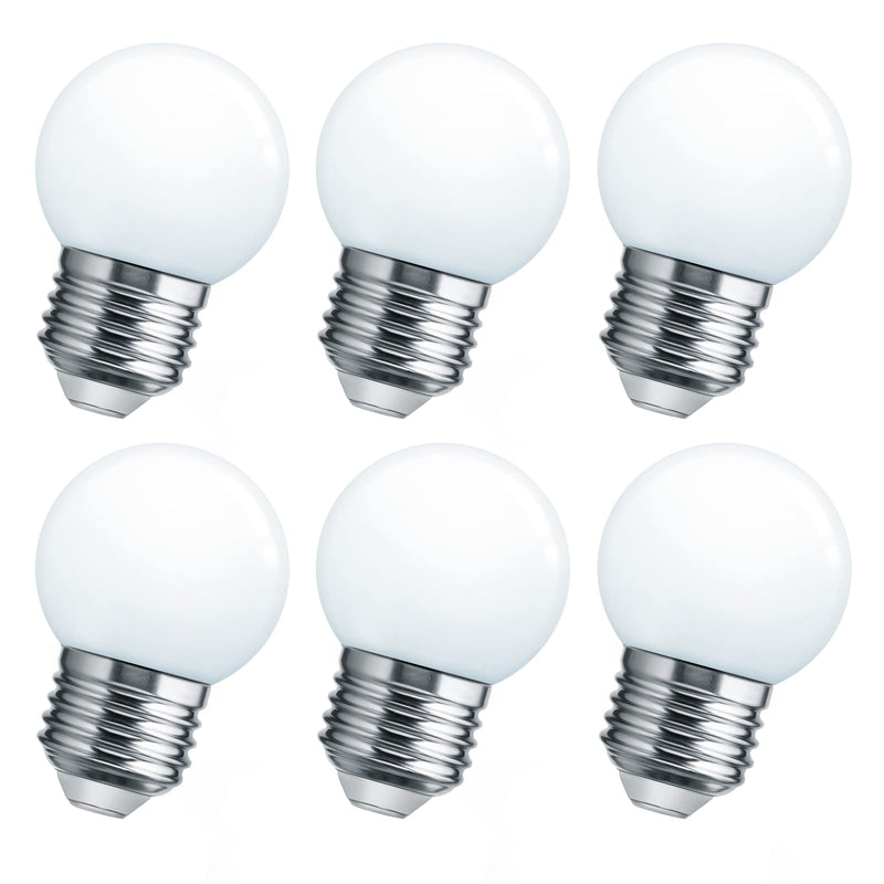 Flaspar LED Night Light Bulb, Globe Small LED Light Bulbs 15W Equivalent, E26 Medium Screw Base Bathroom Vanity Porch Outdoor String Light Bulbs 6