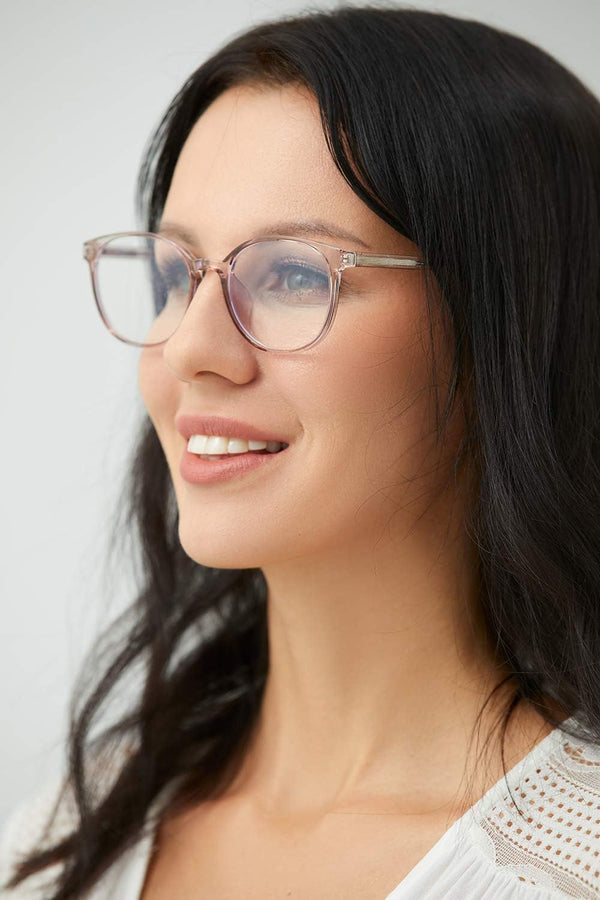 FONHCOO Blue Light Blocking Glasses Women Men Computer Eyeglasses,TR90 Fashion Round Transparent Anti Blue Light Glasses with Anti Eyestrain & UV