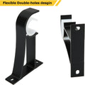 DAJAVE 10 Pack Curtain Rod Brackets, Black Curtain Rod Holders for 1 To1.4 Inch Diameter Curtain Rod, Curtain Rod Hooks with Plastic Buckle for