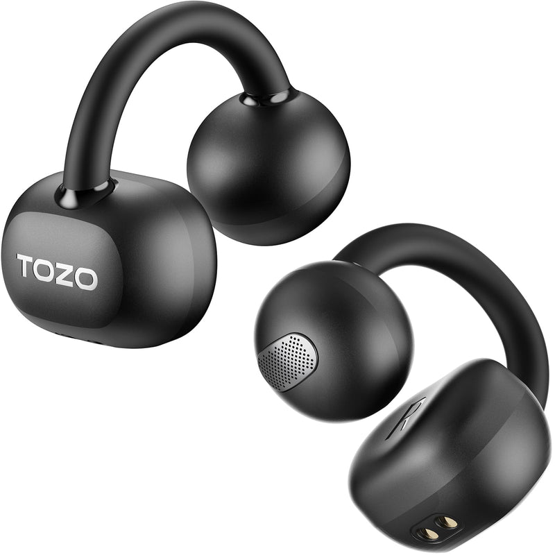 TOZO Openearring True Open Ear Headphones, Lightweight Comfort Open Ear Clip Wireless Earbuds, 40H Play Bluetooth 5.4 Headphones with Smart