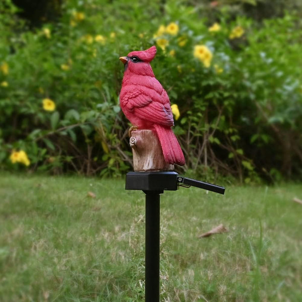 Cardinal Garden Decor Red Bird Figurine Memorial Solar Light Outdoor Stake Patio Yard Art Lawn Ornament Porch Christmas Decorations Outside Statue