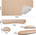 Bloss Leather Desk Pad and Keyboard Wrist Rest, Large Mouse Pad + Keyboard Pad+Mouse Wrist Support, Non-Slip Desk Mat Protector for Office,