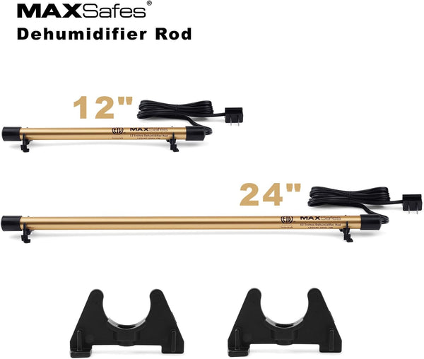 Gun Safe Dehumidifier Rod, Dry Rod - Easy Installation Plug-In Electric Dehumidifier Eliminates Moisture for Gun Safes & Cabinets, ETL Approved?12In