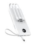 VEEKTOMX Portable Charger with Built in Cables 10000Mah, USB C Power Bank with 5 Outputs and LED Display, Small & Slim Battery Pack Compatible