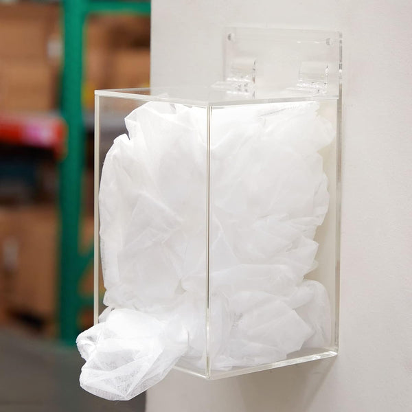 Okuna Outpost Acrylic Wall Mount Dispenser for Gloves, Shoe Covers, Hairnet Holder, Beard Nets Storage (5 X 4.5 X 8.5 In)