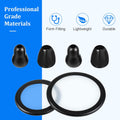 2 Sets Stethoscope Replacement Parts Adult and Pediatric Replacement Diaphragm and Silicone Stethoscope Ear Tips Accessories(Black)